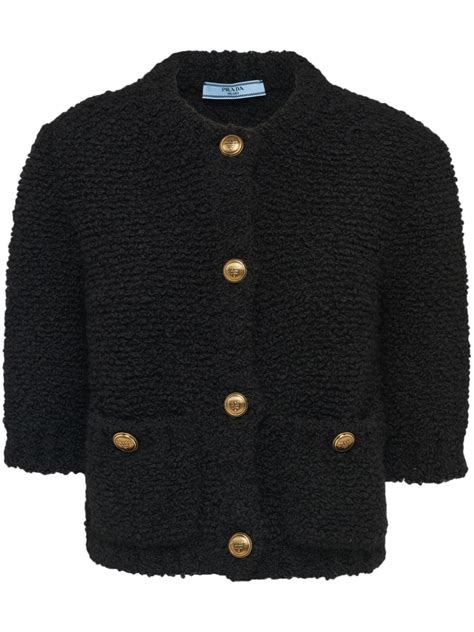 boucle prada|Prada Cropped Bouclé Cardigan .